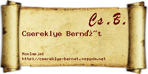 Csereklye Bernát névjegykártya
